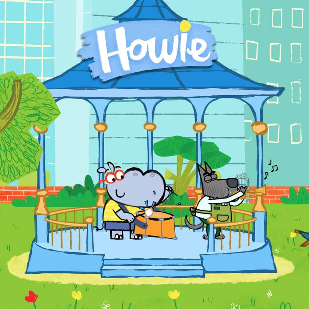 Cover artwork for "Howie the Loveable Hippo!" with music by Brollyman.