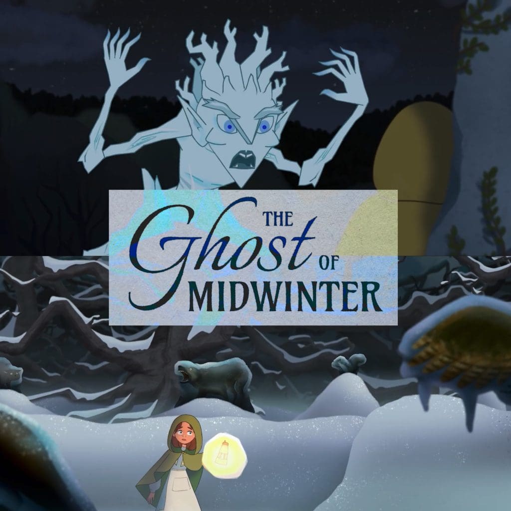 Artwork for the animation "The Ghost of Midwinter" with music by Brolly Brollyman.