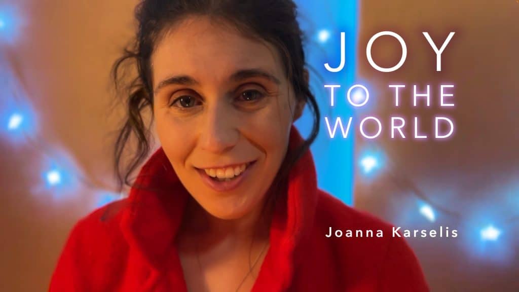 Artwork for Joanna Karselis's video for her version of the popular hymn "Joy to the World".