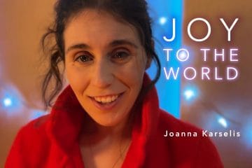 Artwork for Joanna Karselis's video for her version of the popular hymn "Joy to the World".