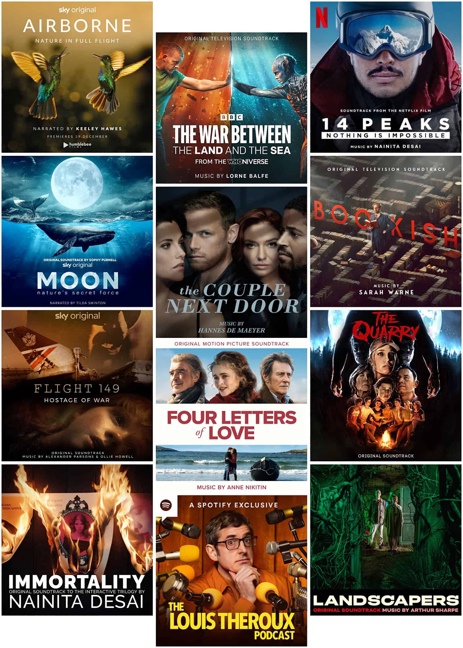 Selection of projects mixed and/or mastered by John Elleson-Hartley.