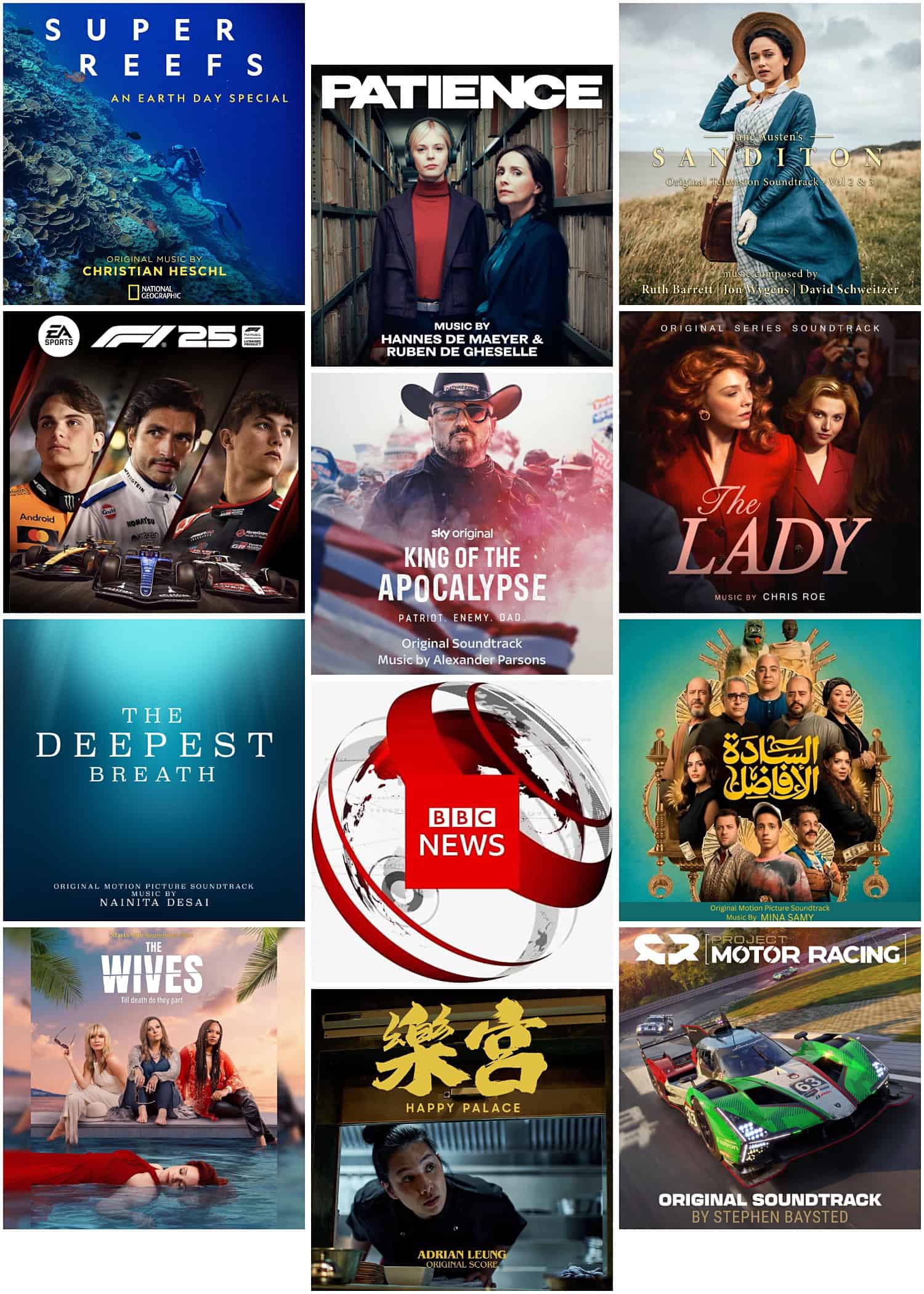 Selection of projects mixed and/or mastered by John Elleson-Hartley.