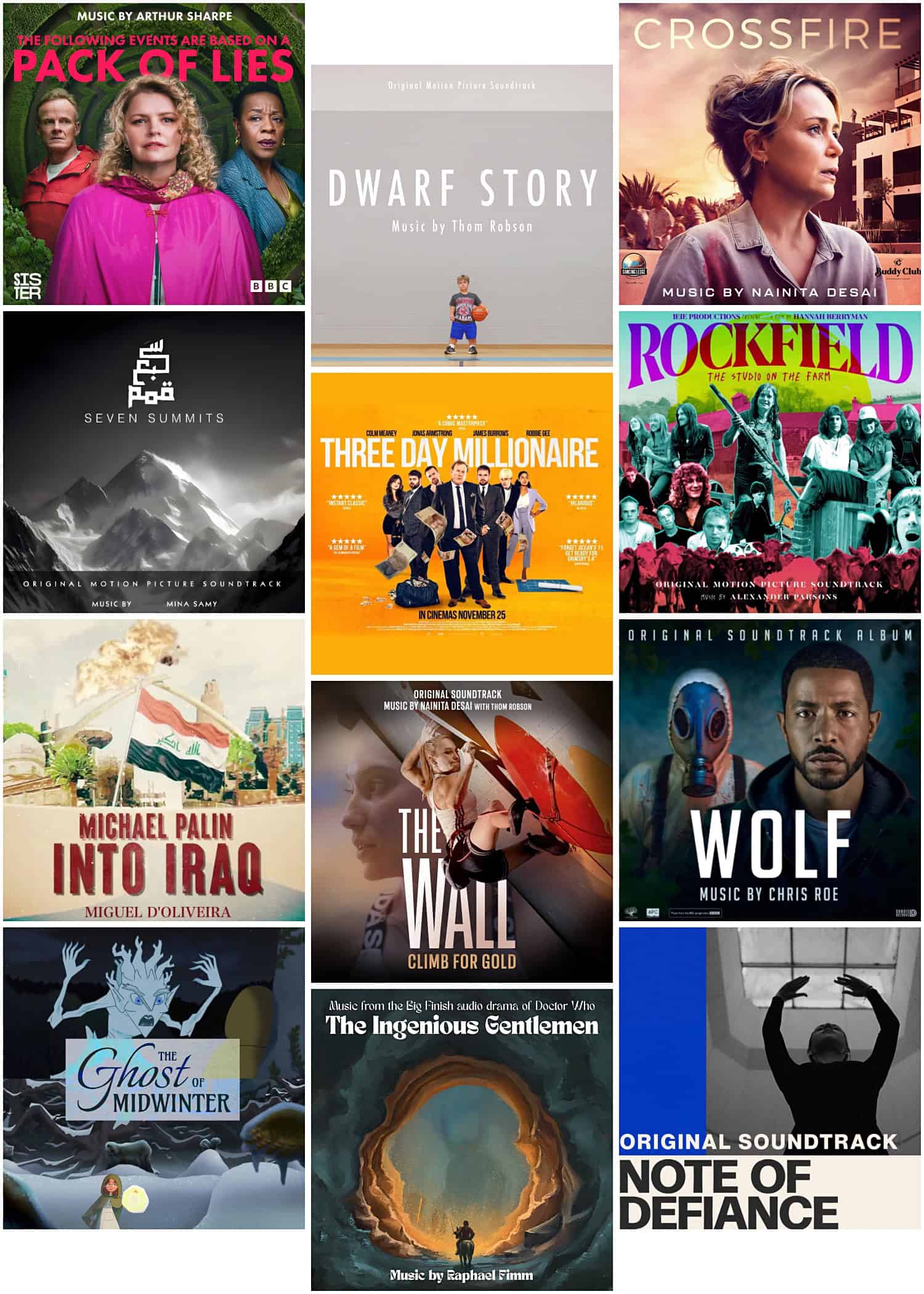 Selection of projects mixed and/or mastered by John Elleson-Hartley.