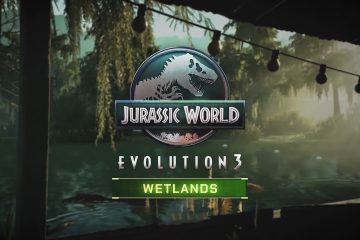 Blog post artwork of the official trailer for "Jurassic World: Evolutions 3 - Wetlands Pack" with music by Marcus Hedges.