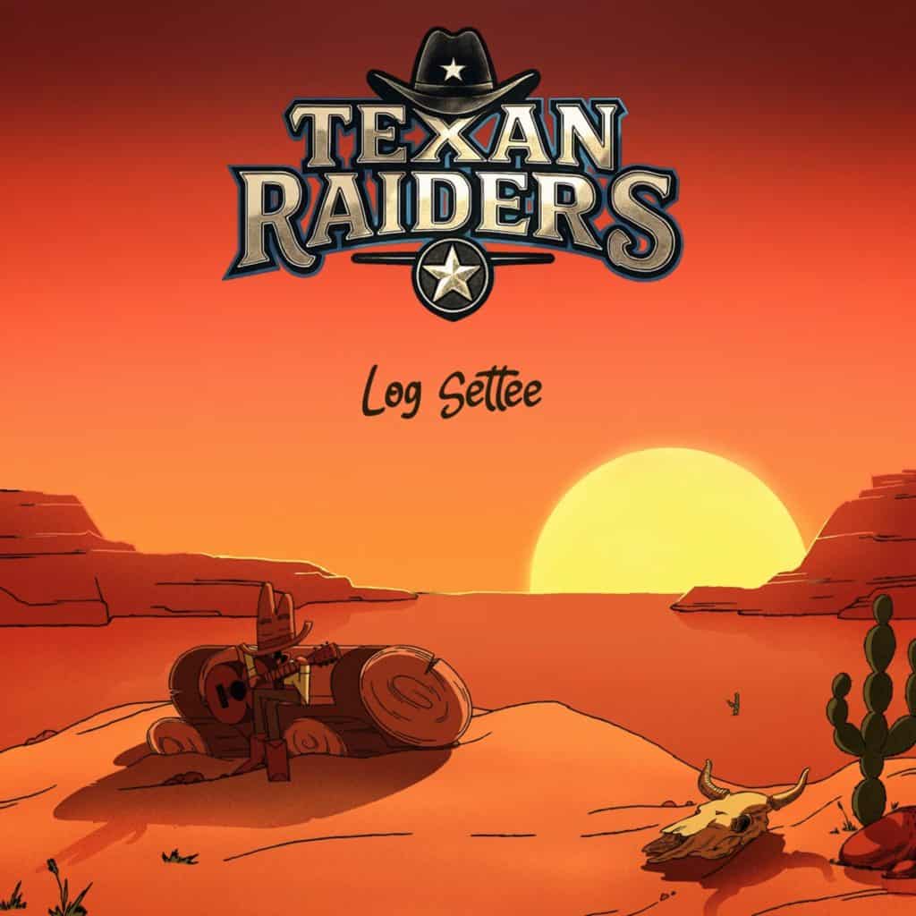 Cover artwork for "Log Settee" single from the Texan Raiders (Sandy Nuttgens)