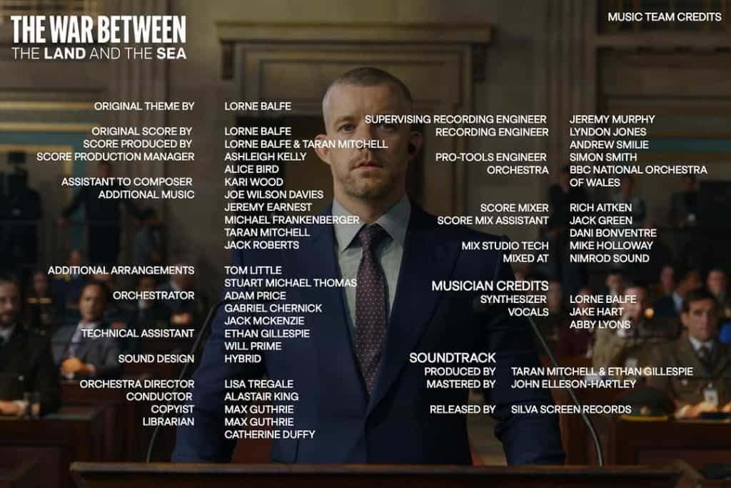 Music Team Credits list for "The War Between The Land And The Sea"